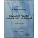 Certificate of Excellence (Advanced Plastic Surgery of the Breast)