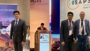 Dr. Ashish Davalbhakta at ISAPS World Congress 2022 in Istanbul, presenting and networking with global peers in aesthetic plastic surgery.